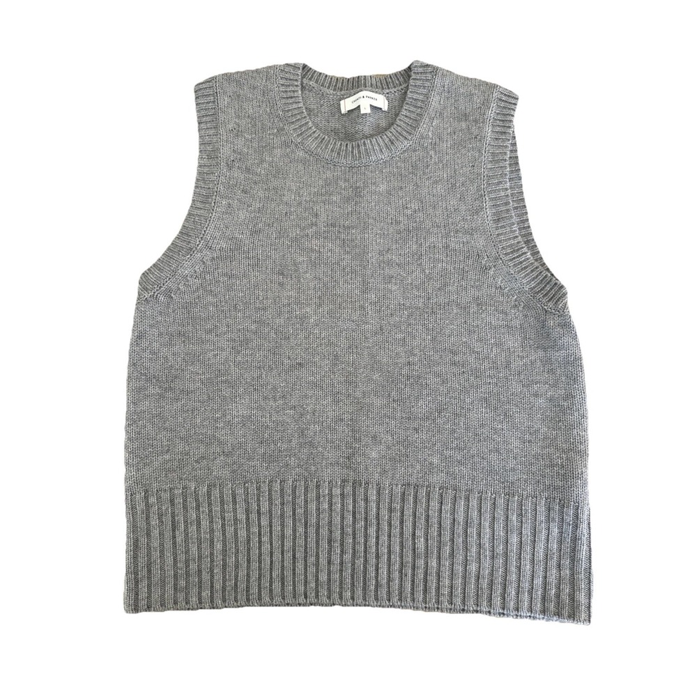 CHINTI & PARKER Wool & Cashmere Knit Vest Tank Gray UK L equiv. to US 8 10 $165